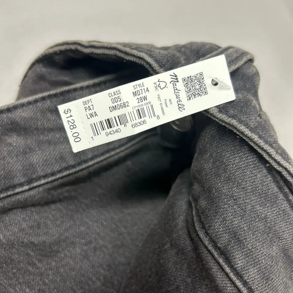 Madewell Perfect Vintage Jean Black Wash Mom Jeans Tapered Legs High Rise 28W